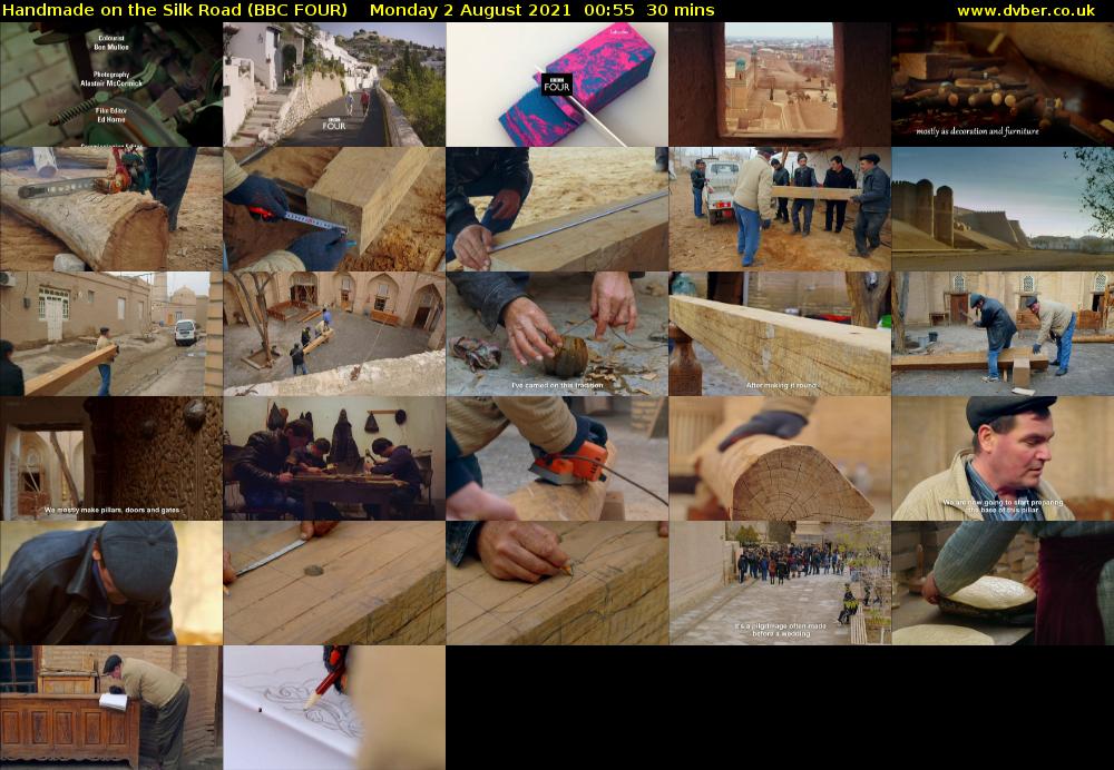 Handmade on the Silk Road (BBC FOUR) Monday 2 August 2021 00:55 - 01:25