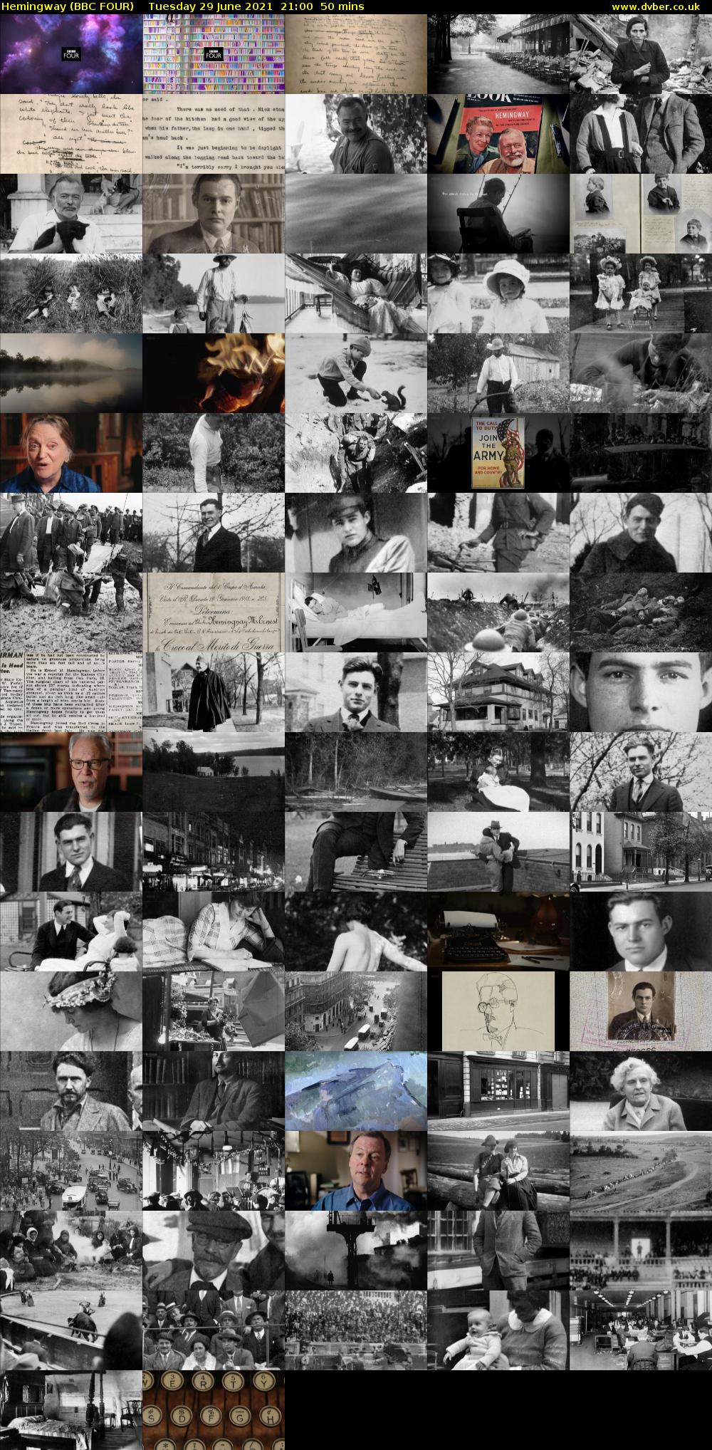 Hemingway (BBC FOUR) Tuesday 29 June 2021 21:00 - 21:50