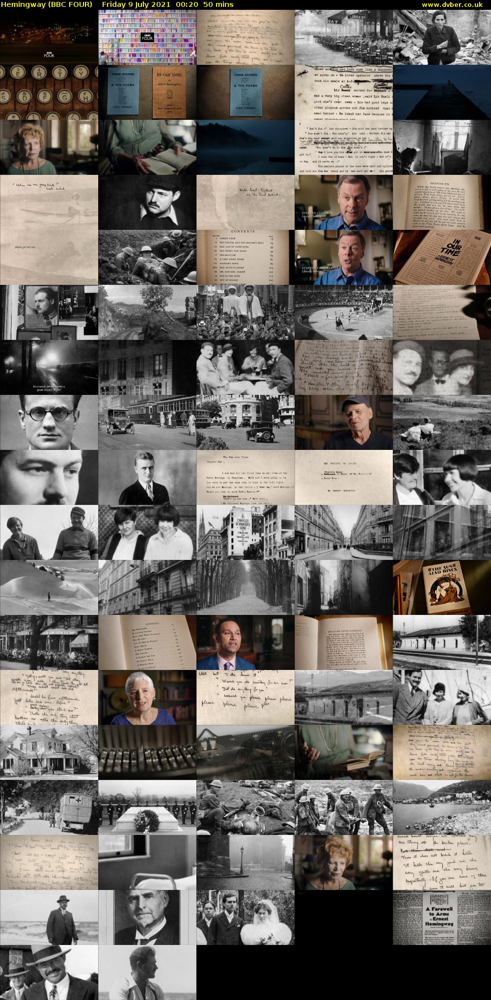 Hemingway (BBC FOUR) Friday 9 July 2021 00:20 - 01:10