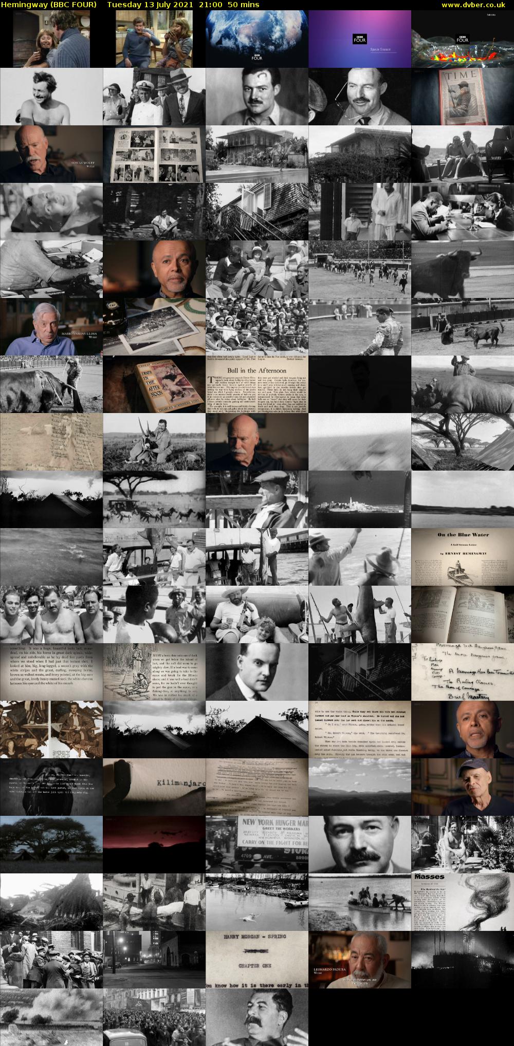 Hemingway (BBC FOUR) Tuesday 13 July 2021 21:00 - 21:50