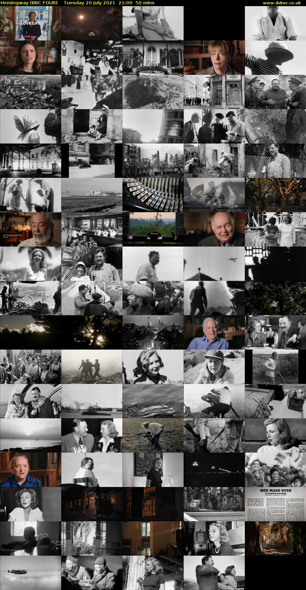 Hemingway (BBC FOUR) Tuesday 20 July 2021 21:00 - 21:50