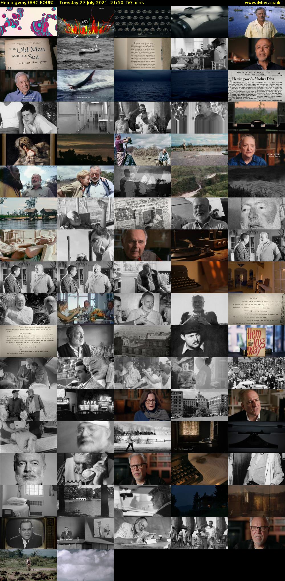 Hemingway (BBC FOUR) Tuesday 27 July 2021 21:50 - 22:40