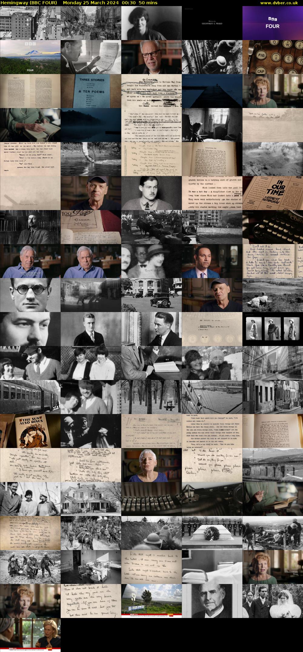 Hemingway (BBC FOUR) Monday 25 March 2024 00:30 - 01:20