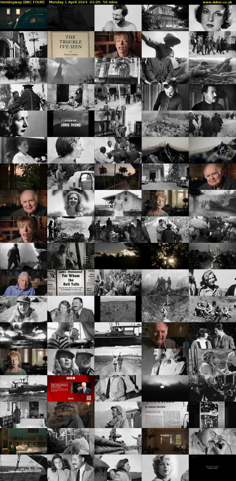 Hemingway (BBC FOUR) Monday 1 April 2024 01:05 - 01:55