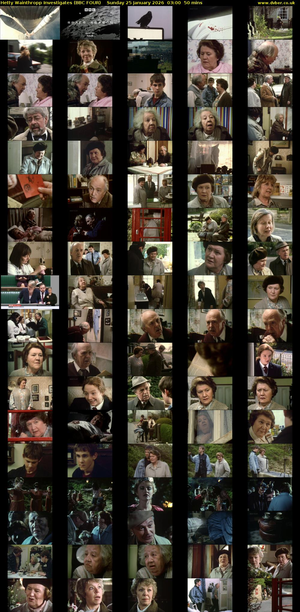 Hetty Wainthropp Investigates (BBC FOUR) Sunday 25 January 2026 03:00 - 03:50
