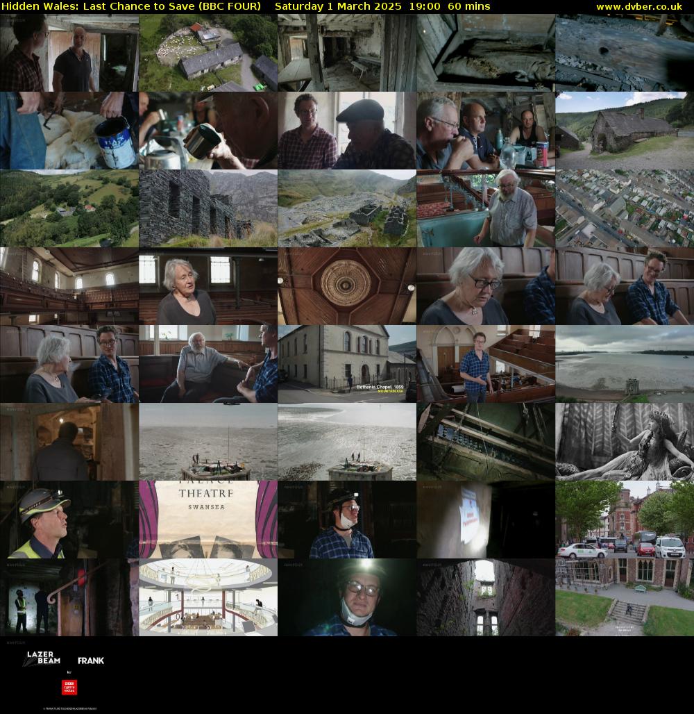 Hidden Wales: Last Chance to Save (BBC FOUR) Saturday 1 March 2025 19:00 - 20:00