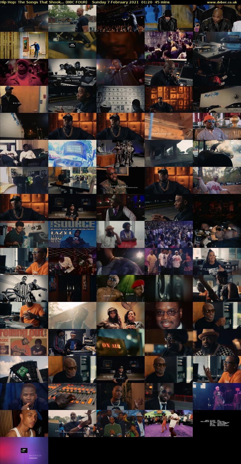 Hip Hop: The Songs That Shook... (BBC FOUR) Sunday 7 February 2021 01:20 - 02:05