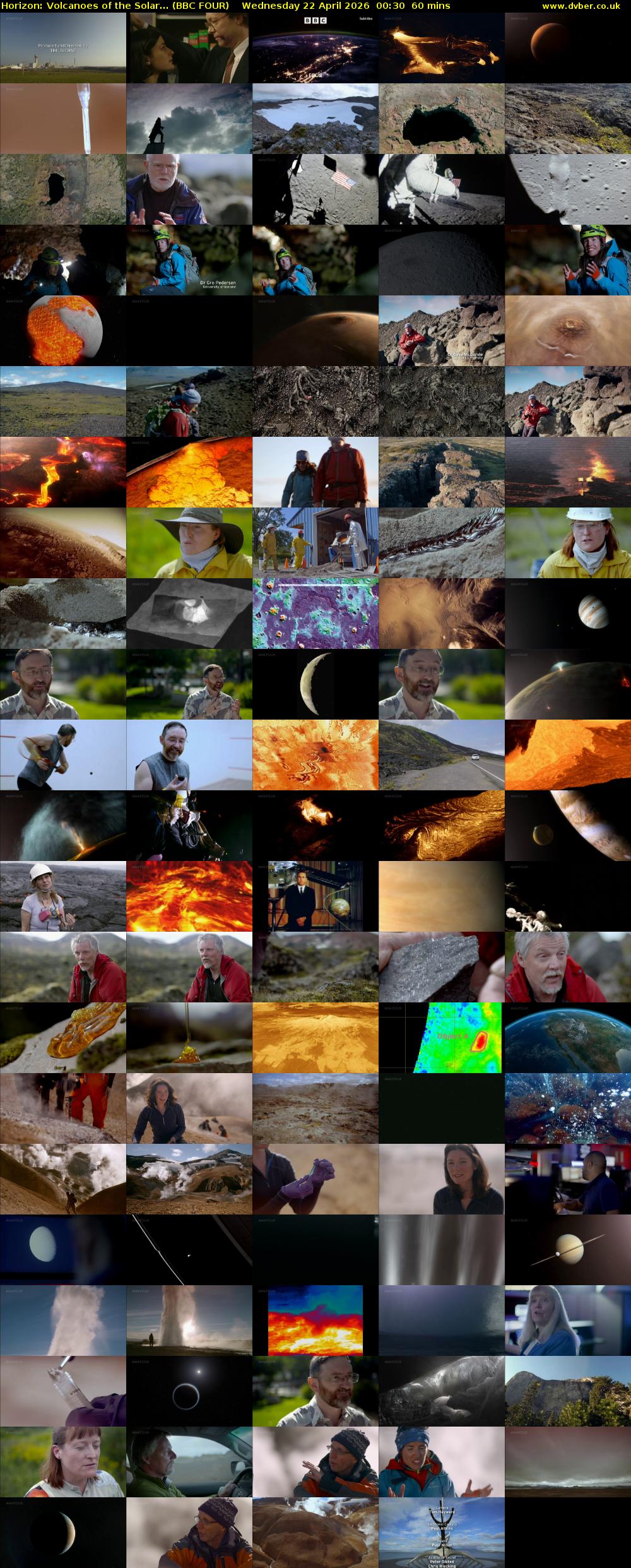 Horizon: Volcanoes of the Solar... (BBC FOUR) Wednesday 22 April 2026 00:30 - 01:30