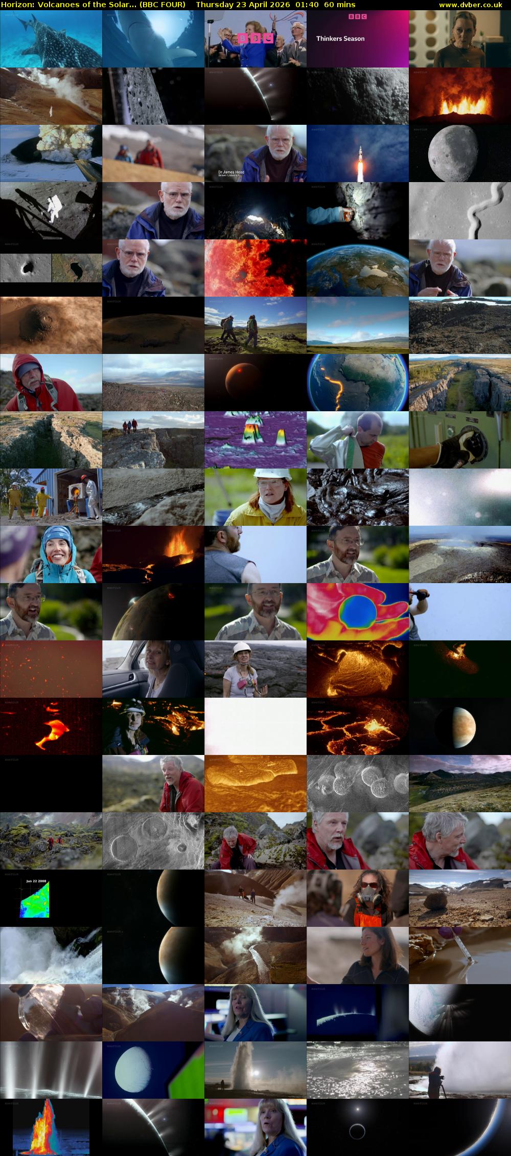 Horizon: Volcanoes of the Solar... (BBC FOUR) Thursday 23 April 2026 01:40 - 02:40