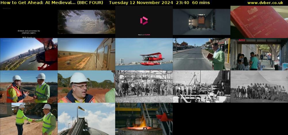 How to Get Ahead: At Medieval... (BBC FOUR) Tuesday 12 November 2024 23:40 - 00:40