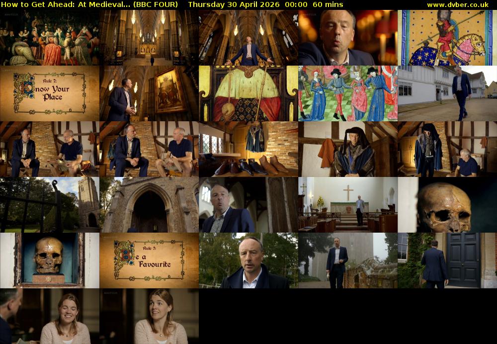 How to Get Ahead: At Medieval... (BBC FOUR) Thursday 30 April 2026 00:00 - 01:00