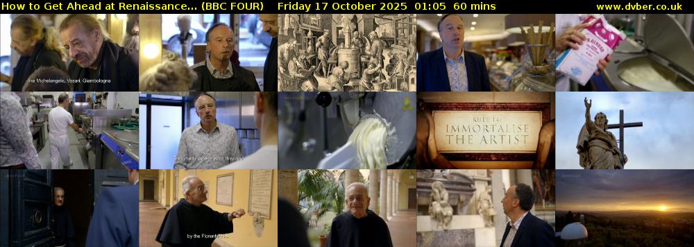 How to Get Ahead at Renaissance... (BBC FOUR) Friday 17 October 2025 01:05 - 02:05