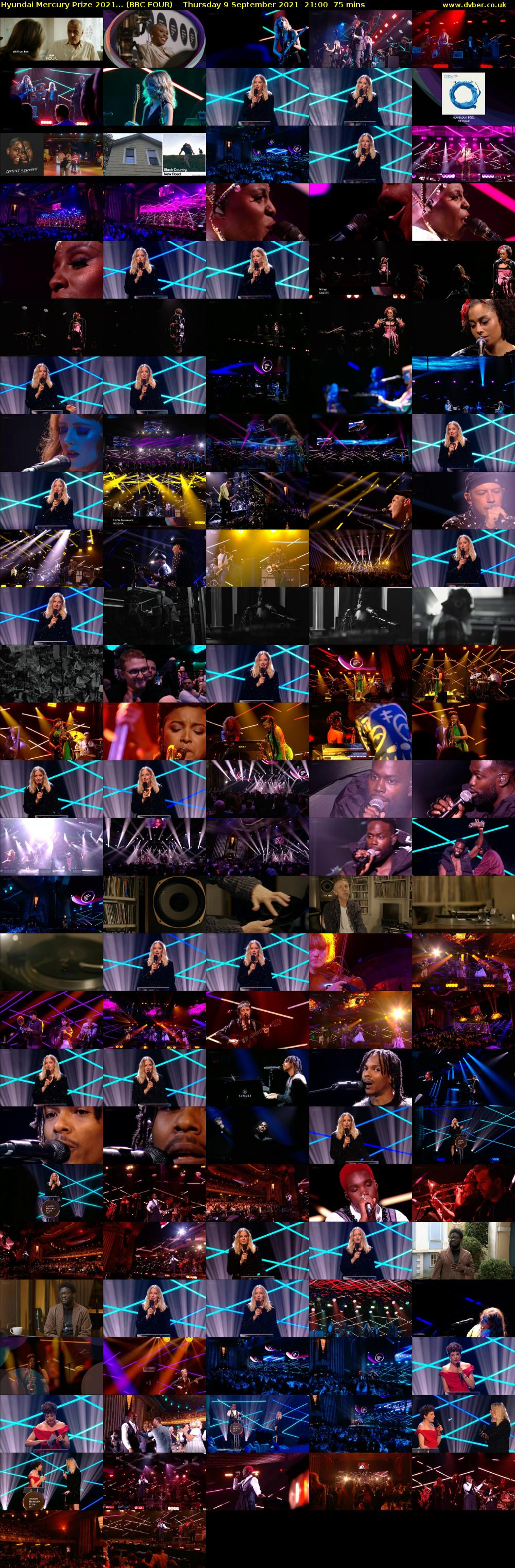 Hyundai Mercury Prize 2021... (BBC FOUR) Thursday 9 September 2021 21:00 - 22:15
