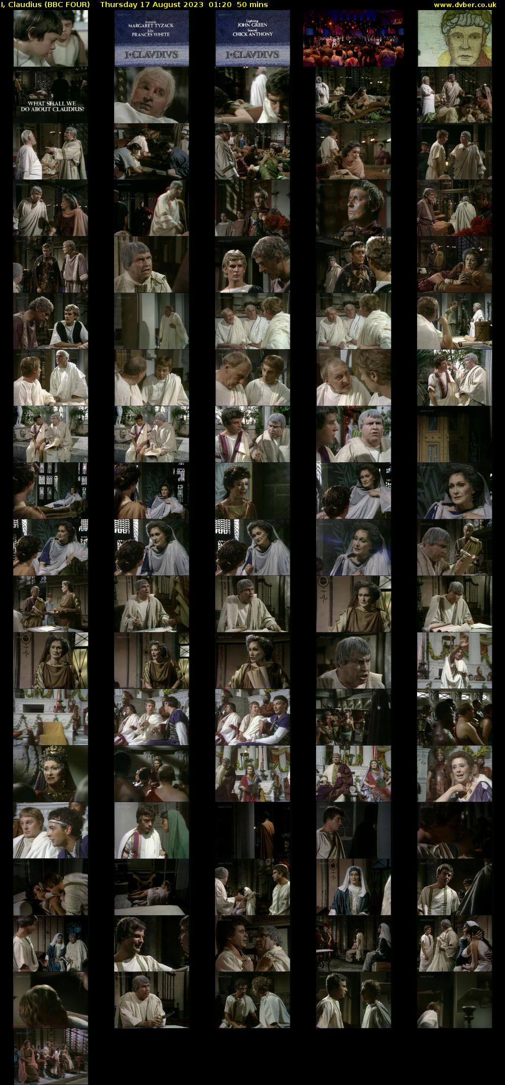 I, Claudius (BBC FOUR) Thursday 17 August 2023 01:20 - 02:10