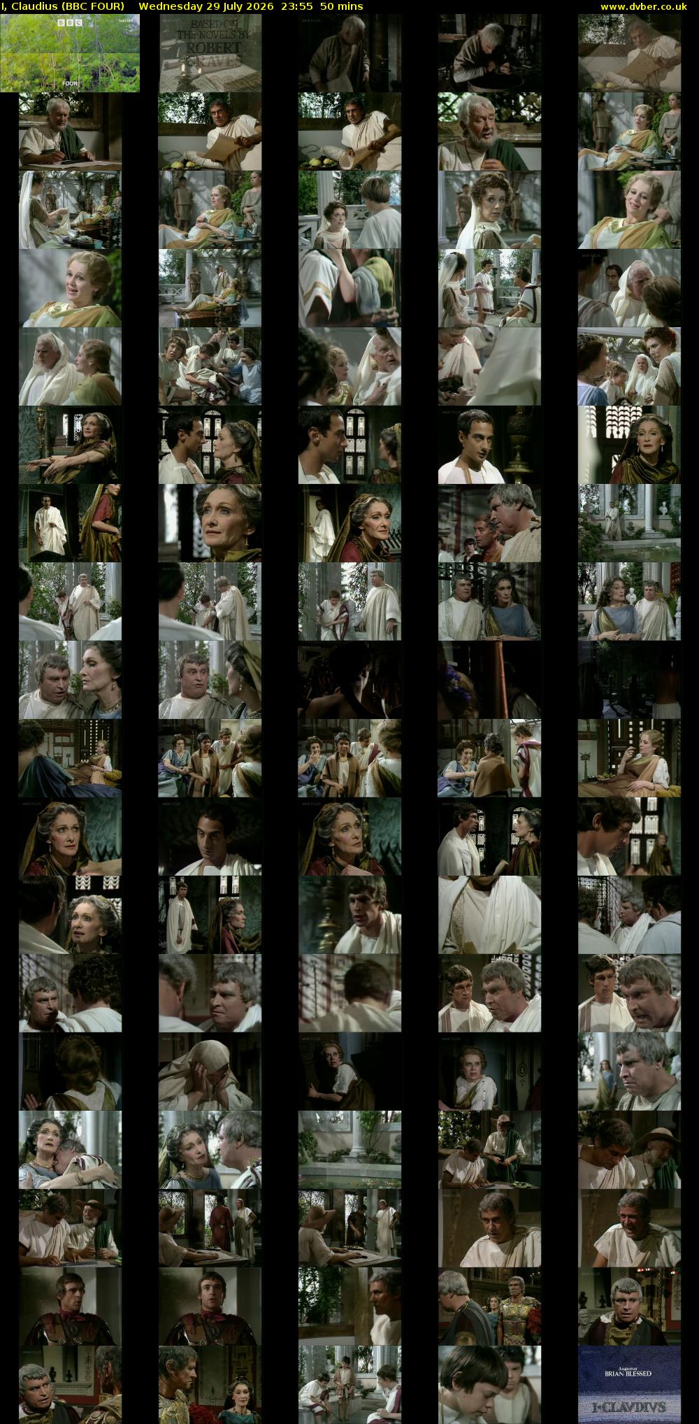 I, Claudius (BBC FOUR) Wednesday 29 July 2026 23:55 - 00:45