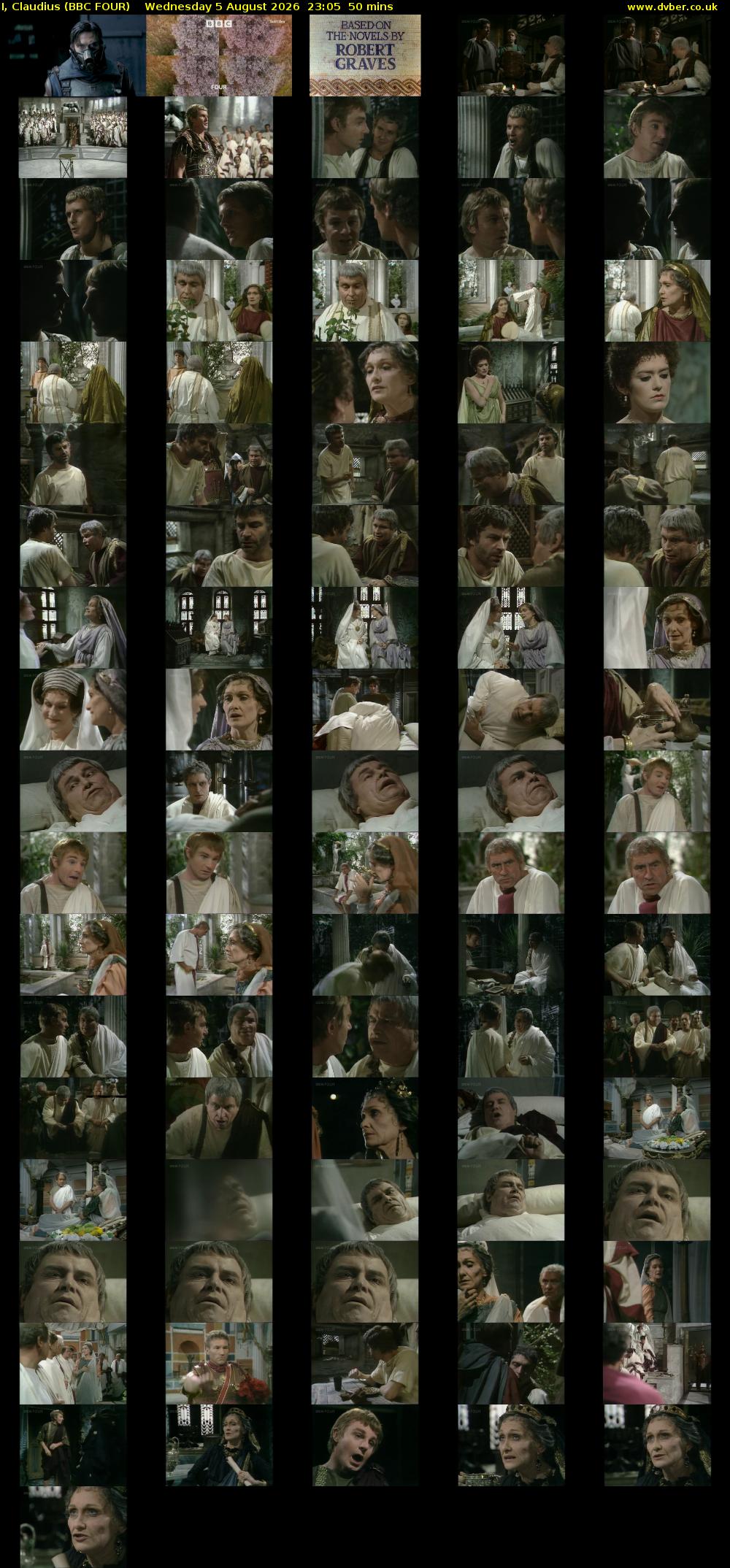 I, Claudius (BBC FOUR) Wednesday 5 August 2026 23:05 - 23:55