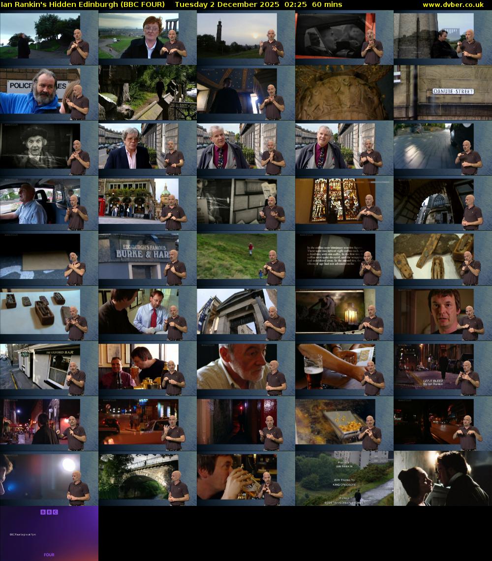 Ian Rankin's Hidden Edinburgh (BBC FOUR) Tuesday 2 December 2025 02:25 - 03:25