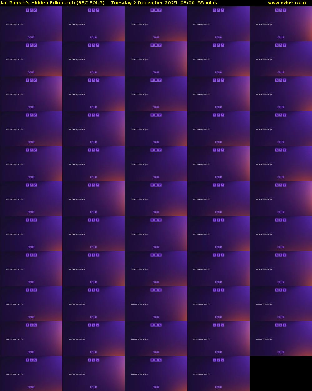 Ian Rankin's Hidden Edinburgh (BBC FOUR) Tuesday 2 December 2025 03:00 - 03:55