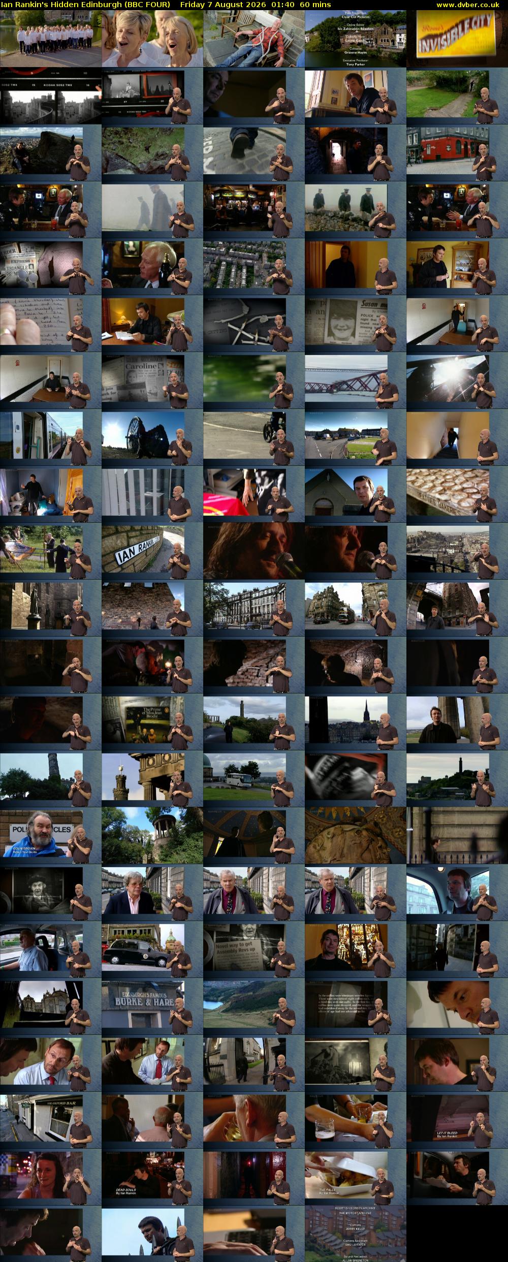 Ian Rankin's Hidden Edinburgh (BBC FOUR) Friday 7 August 2026 01:40 - 02:40