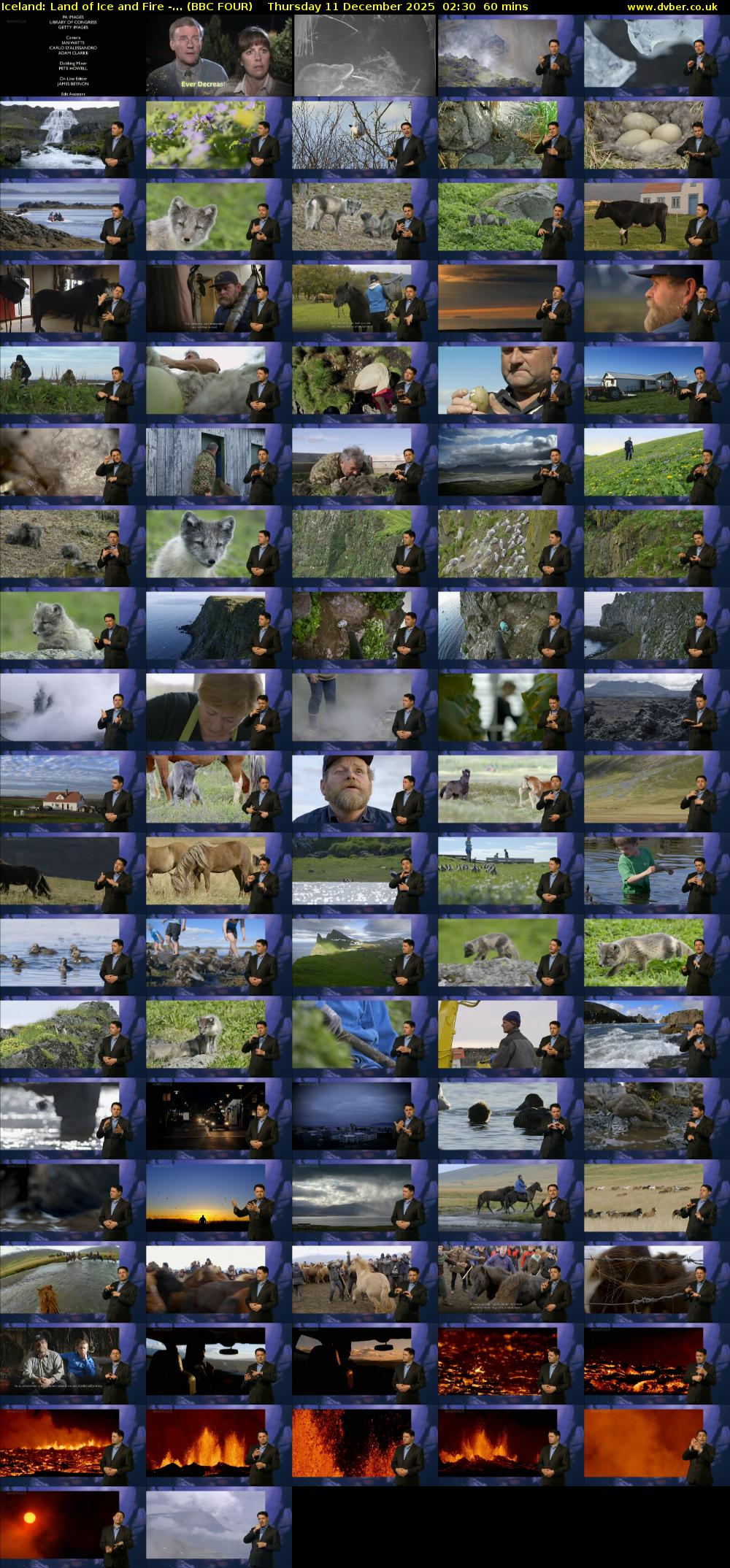 Iceland: Land of Ice and Fire -... (BBC FOUR) Thursday 11 December 2025 02:30 - 03:30