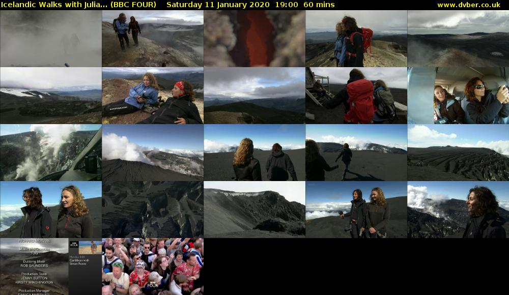 Icelandic Walks with Julia... (BBC FOUR) Saturday 11 January 2020 19:00 - 20:00