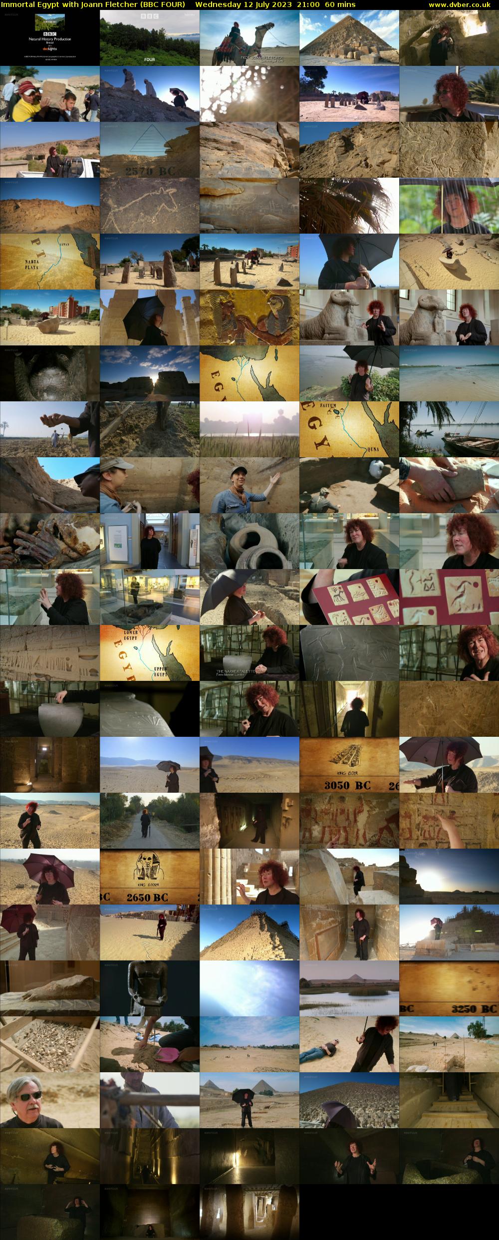 Immortal Egypt with Joann Fletcher (BBC FOUR) Wednesday 12 July 2023 21:00 - 22:00