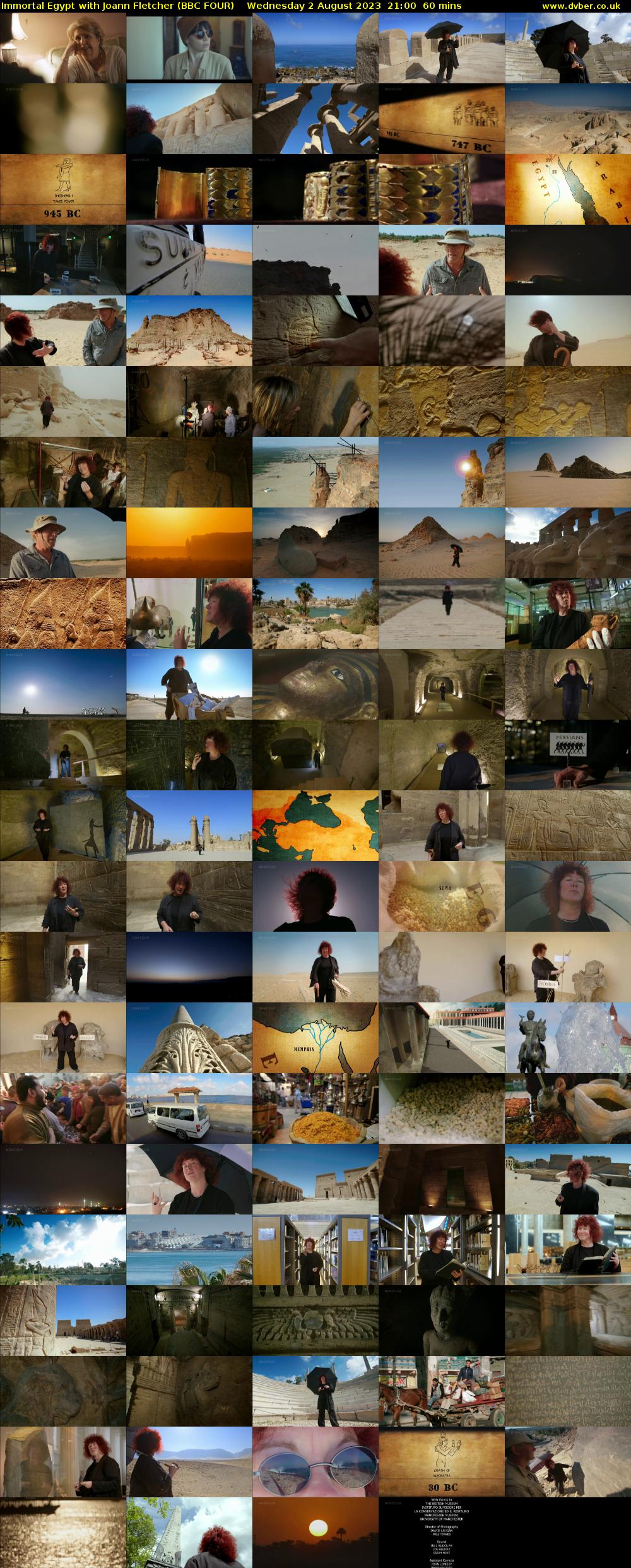 Immortal Egypt with Joann Fletcher (BBC FOUR) Wednesday 2 August 2023 21:00 - 22:00