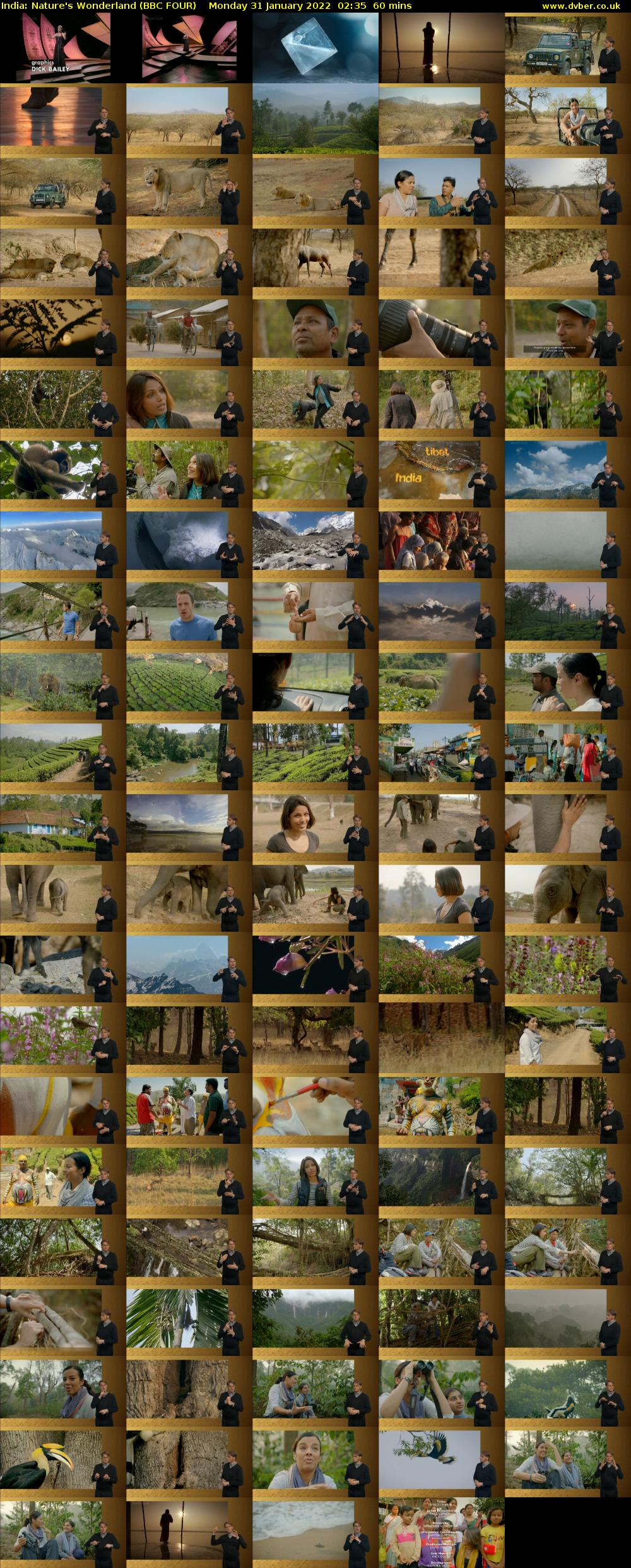 India: Nature's Wonderland (BBC FOUR) Monday 31 January 2022 02:35 - 03:35