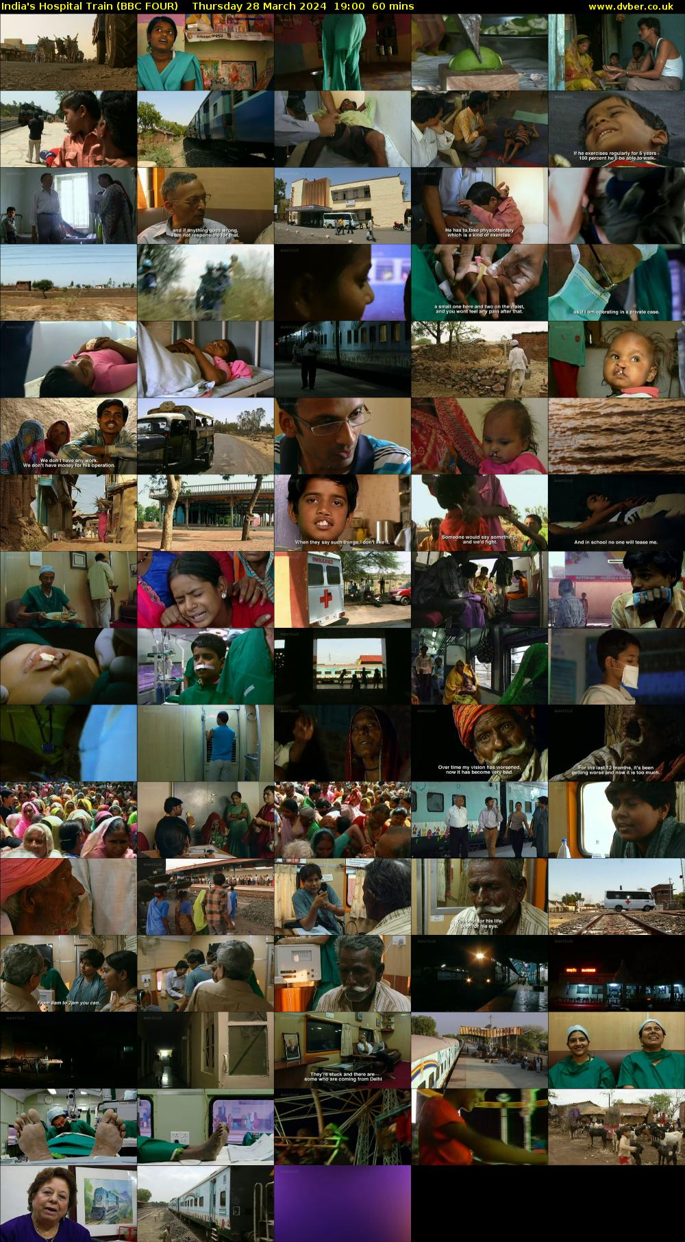 India's Hospital Train (BBC FOUR) Thursday 28 March 2024 19:00 - 20:00