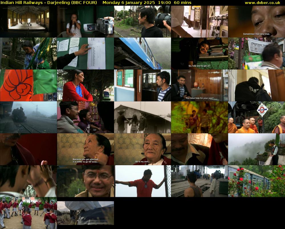 Indian Hill Railways - Darjeeling (BBC FOUR) Monday 6 January 2025 19:00 - 20:00