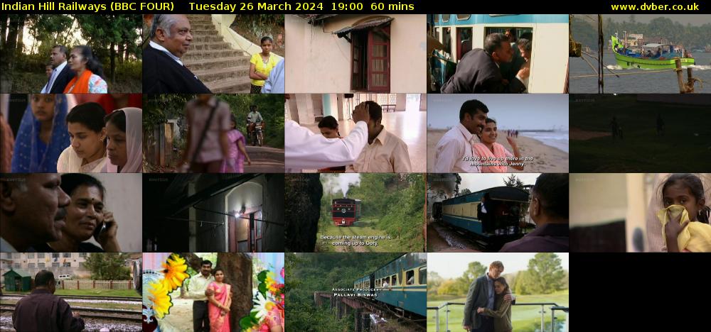 Indian Hill Railways (BBC FOUR) Tuesday 26 March 2024 19:00 - 20:00