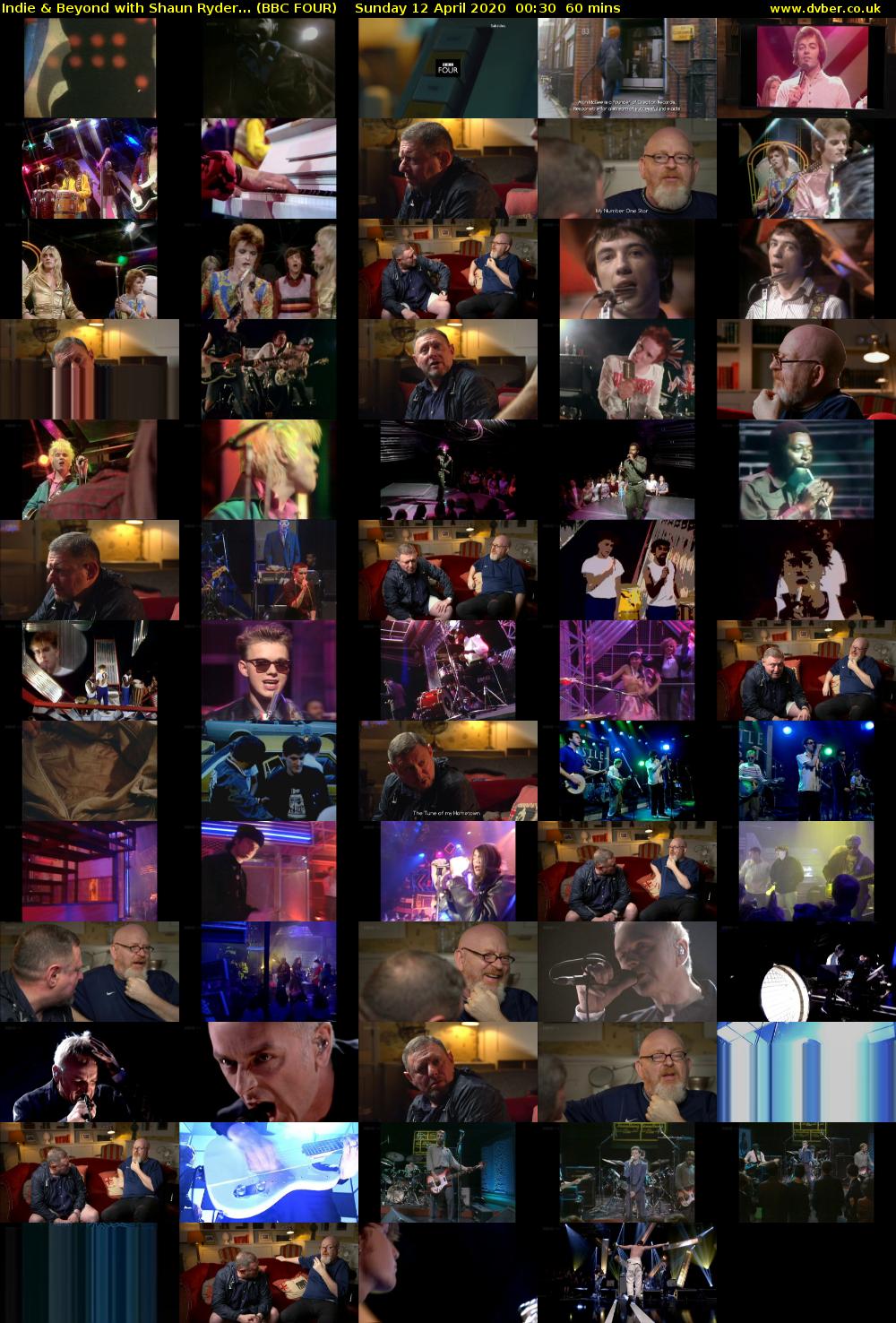 Indie & Beyond with Shaun Ryder... (BBC FOUR) Sunday 12 April 2020 00:30 - 01:30