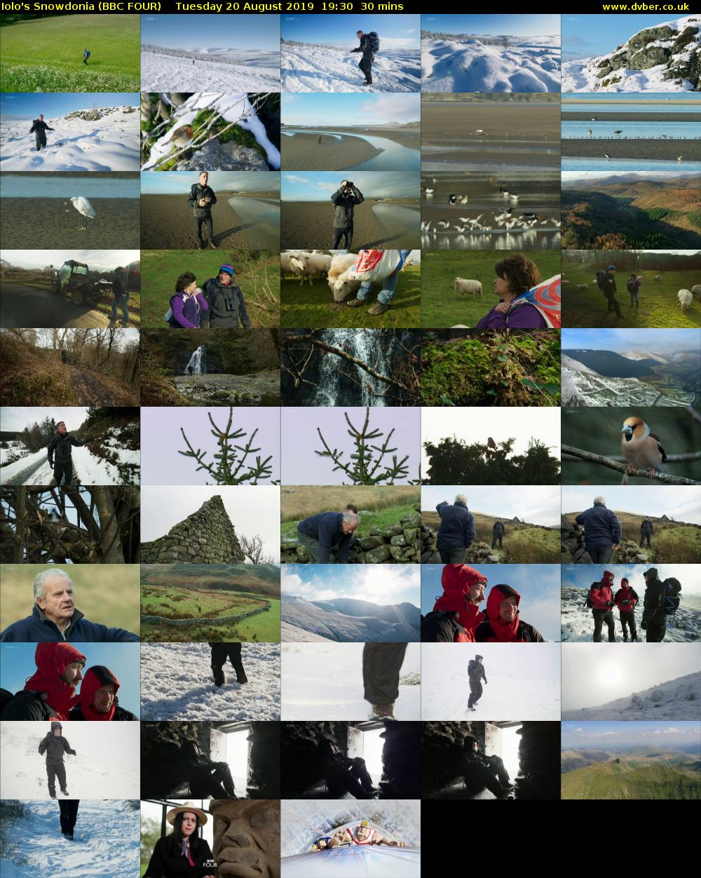 Iolo's Snowdonia (BBC FOUR) Tuesday 20 August 2019 19:30 - 20:00