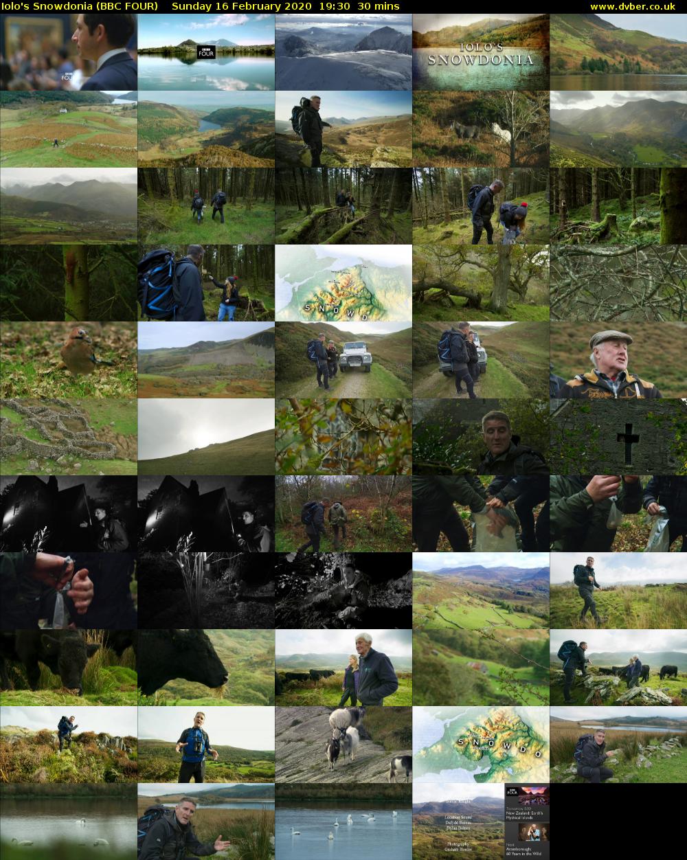 Iolo's Snowdonia (BBC FOUR) Sunday 16 February 2020 19:30 - 20:00