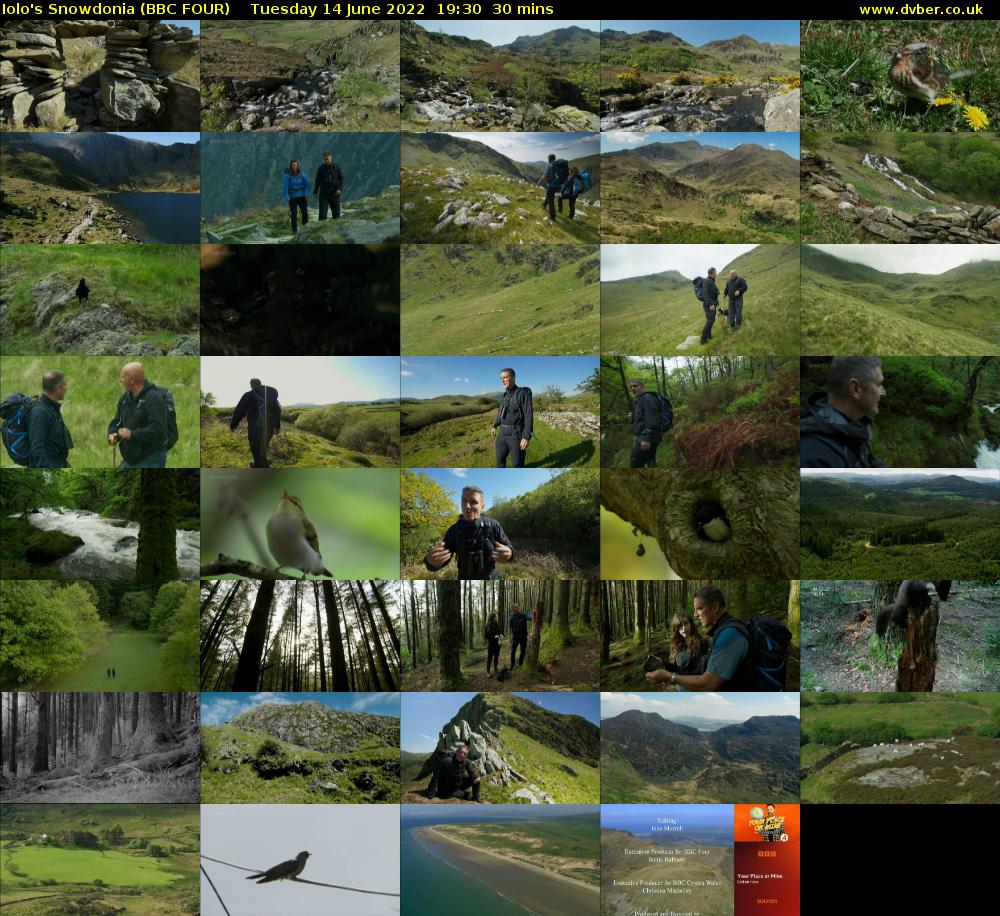 Iolo's Snowdonia (BBC FOUR) Tuesday 14 June 2022 19:30 - 20:00