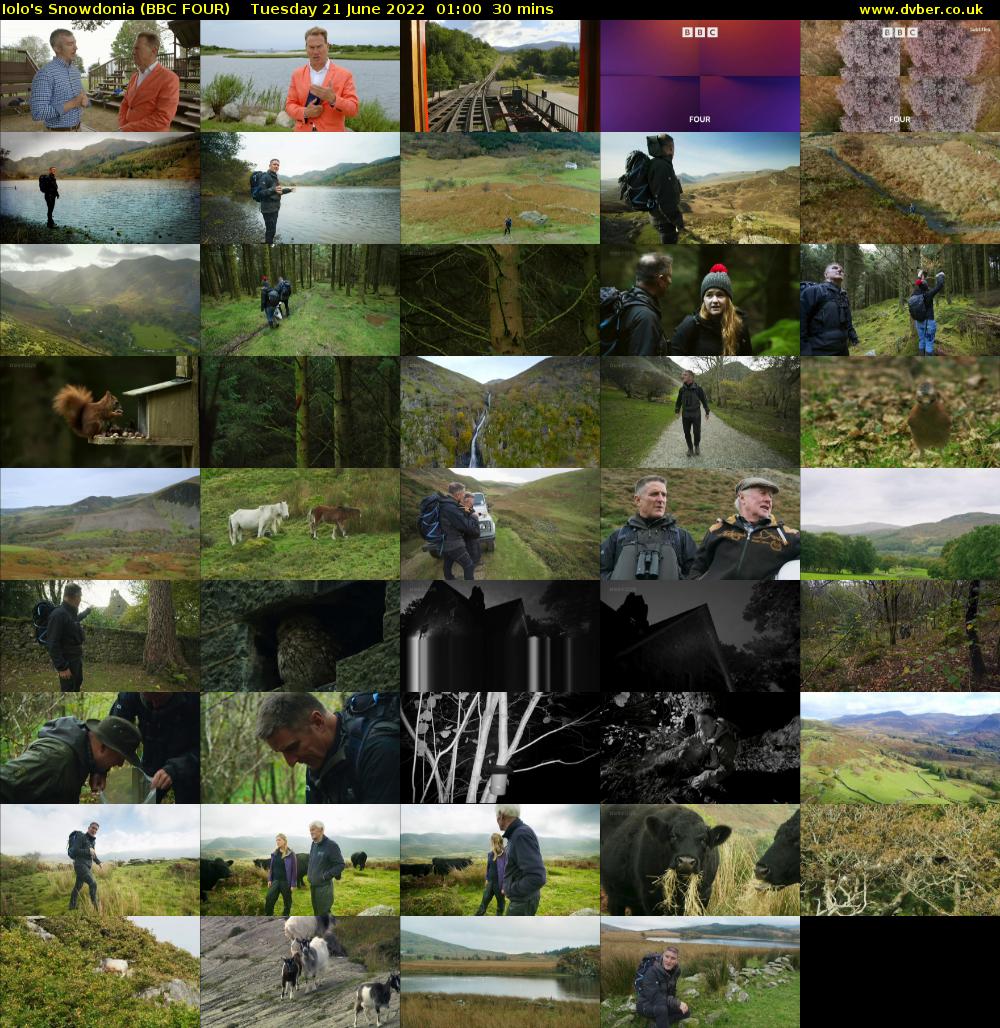 Iolo's Snowdonia (BBC FOUR) Tuesday 21 June 2022 01:00 - 01:30