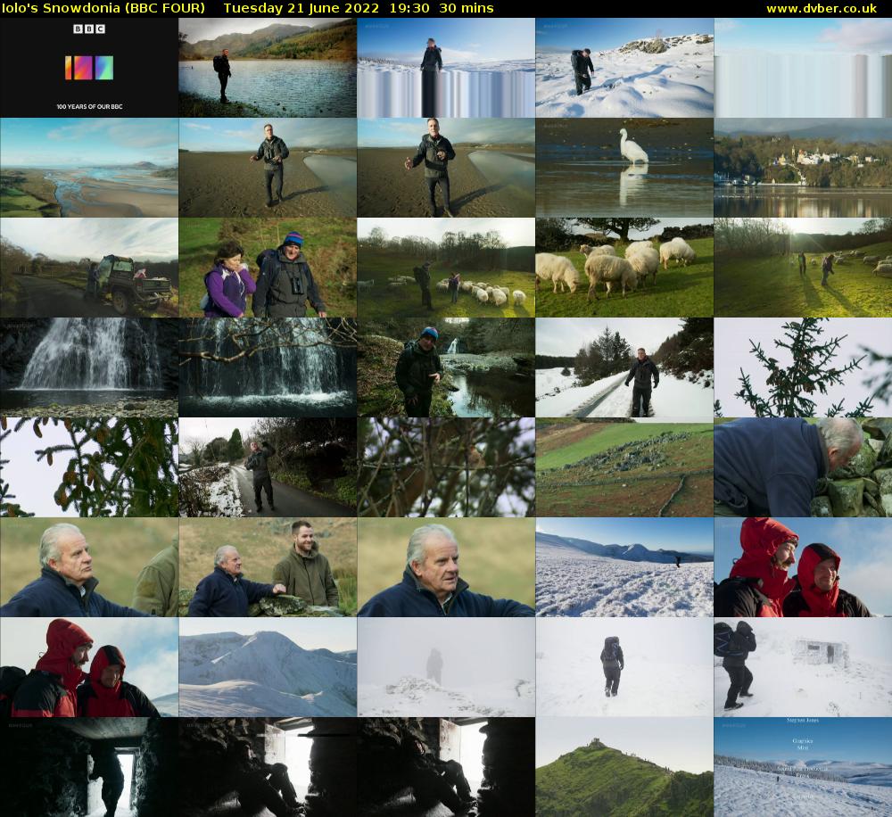 Iolo's Snowdonia (BBC FOUR) Tuesday 21 June 2022 19:30 - 20:00