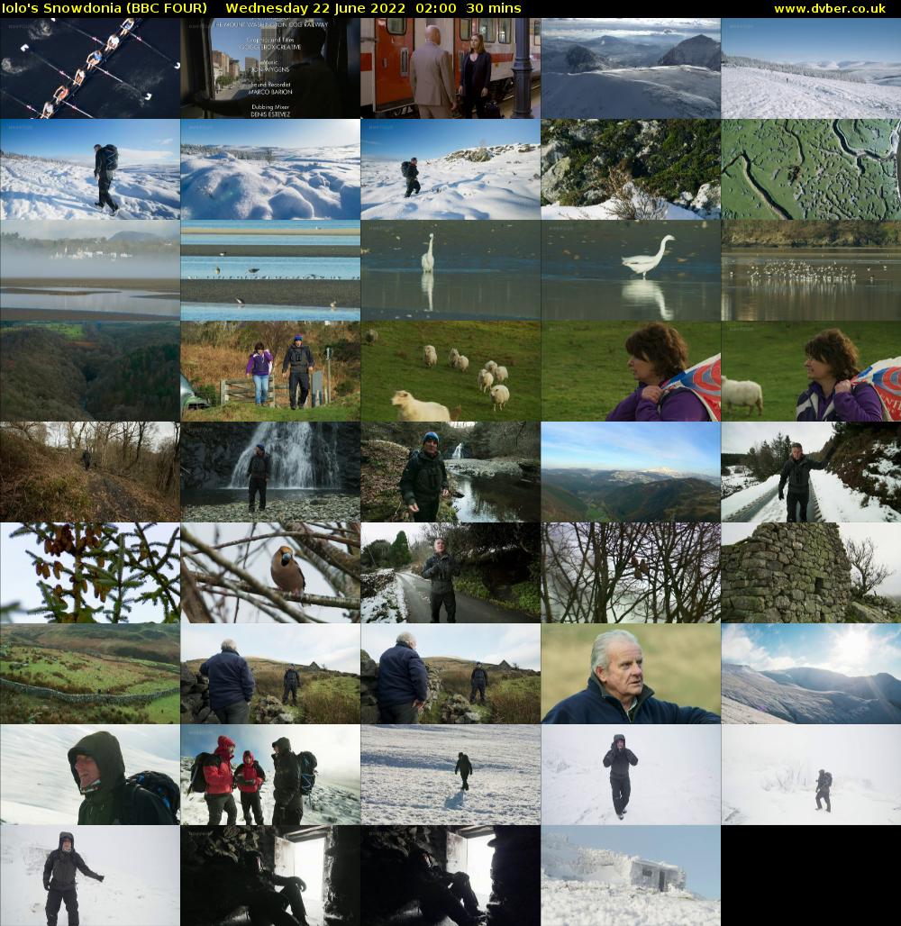 Iolo's Snowdonia (BBC FOUR) Wednesday 22 June 2022 02:00 - 02:30
