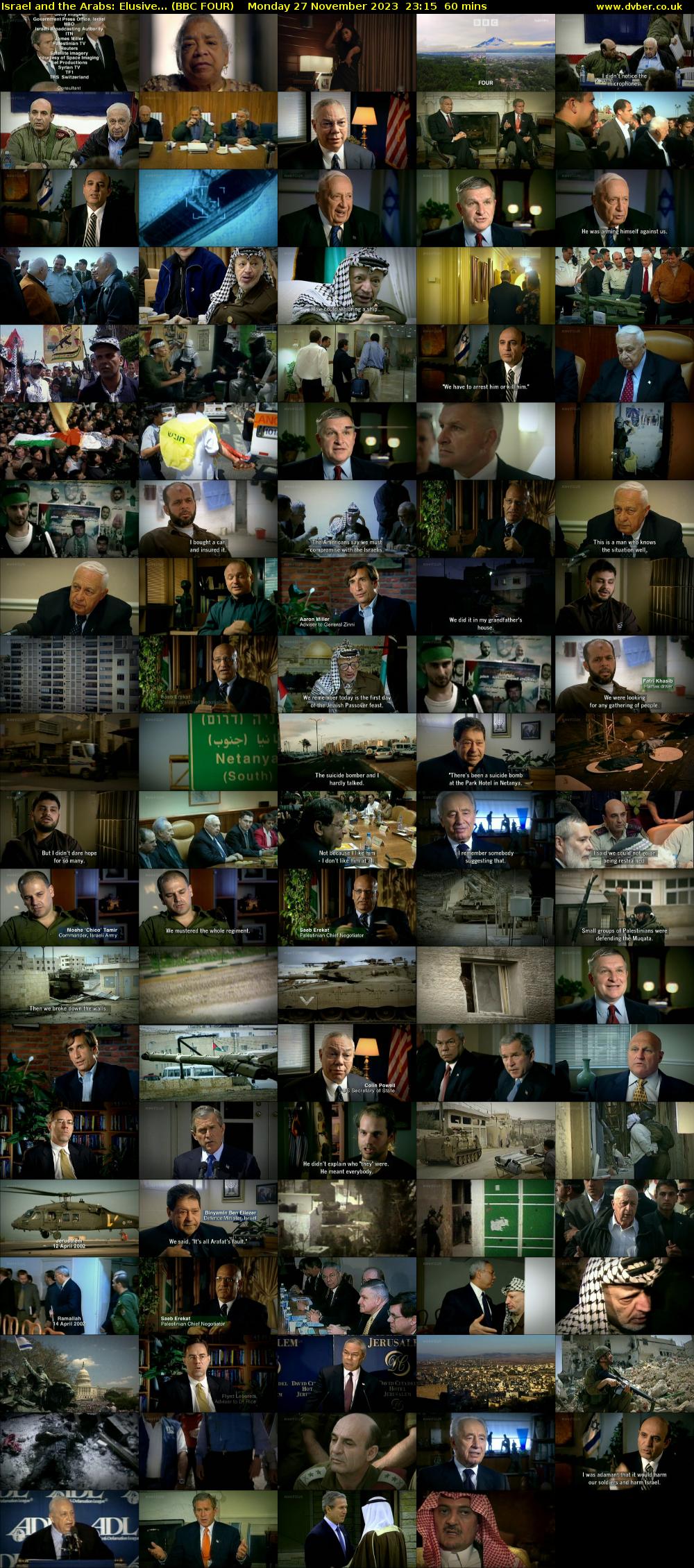 Israel and the Arabs: Elusive... (BBC FOUR) Monday 27 November 2023 23:15 - 00:15