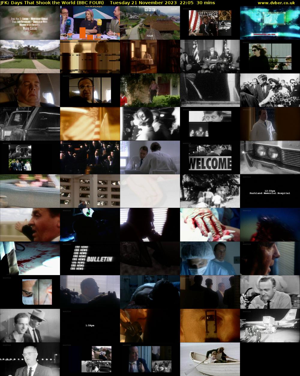 JFK: Days That Shook the World (BBC FOUR) Tuesday 21 November 2023 22:05 - 22:35