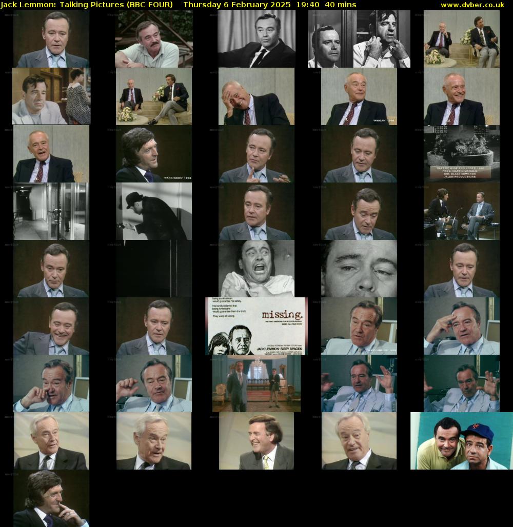 Jack Lemmon: Talking Pictures (BBC FOUR) Thursday 6 February 2025 19:40 - 20:20