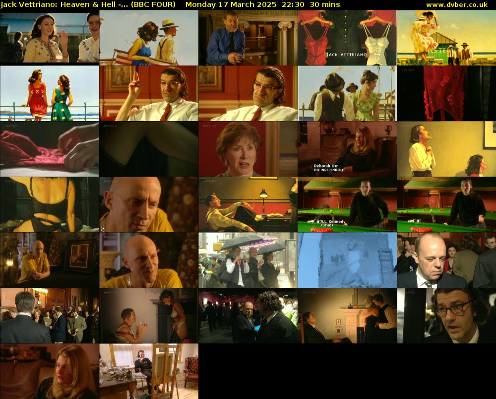 Jack Vettriano: Heaven & Hell -... (BBC FOUR) Monday 17 March 2025 22:30 - 23:00