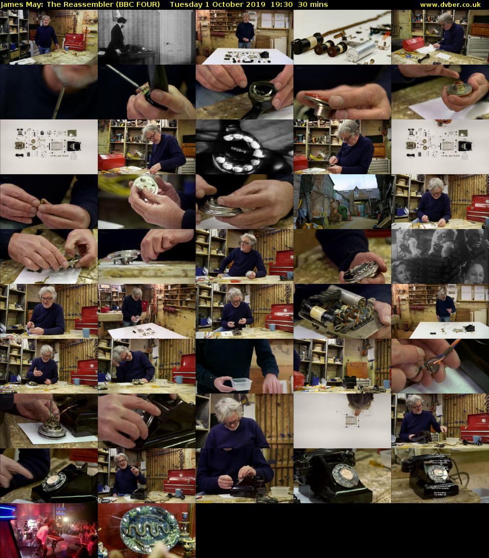 James May: The Reassembler (BBC FOUR) Tuesday 1 October 2019 19:30 - 20:00