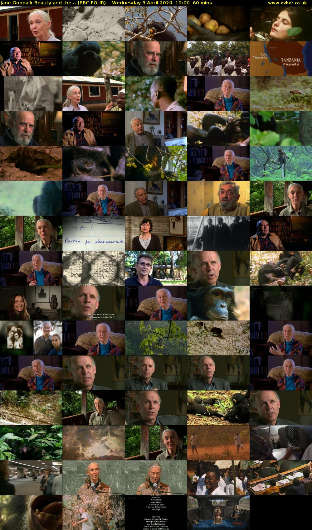 Jane Goodall: Beauty and the... (BBC FOUR) Wednesday 3 April 2024 19:00 - 20:00