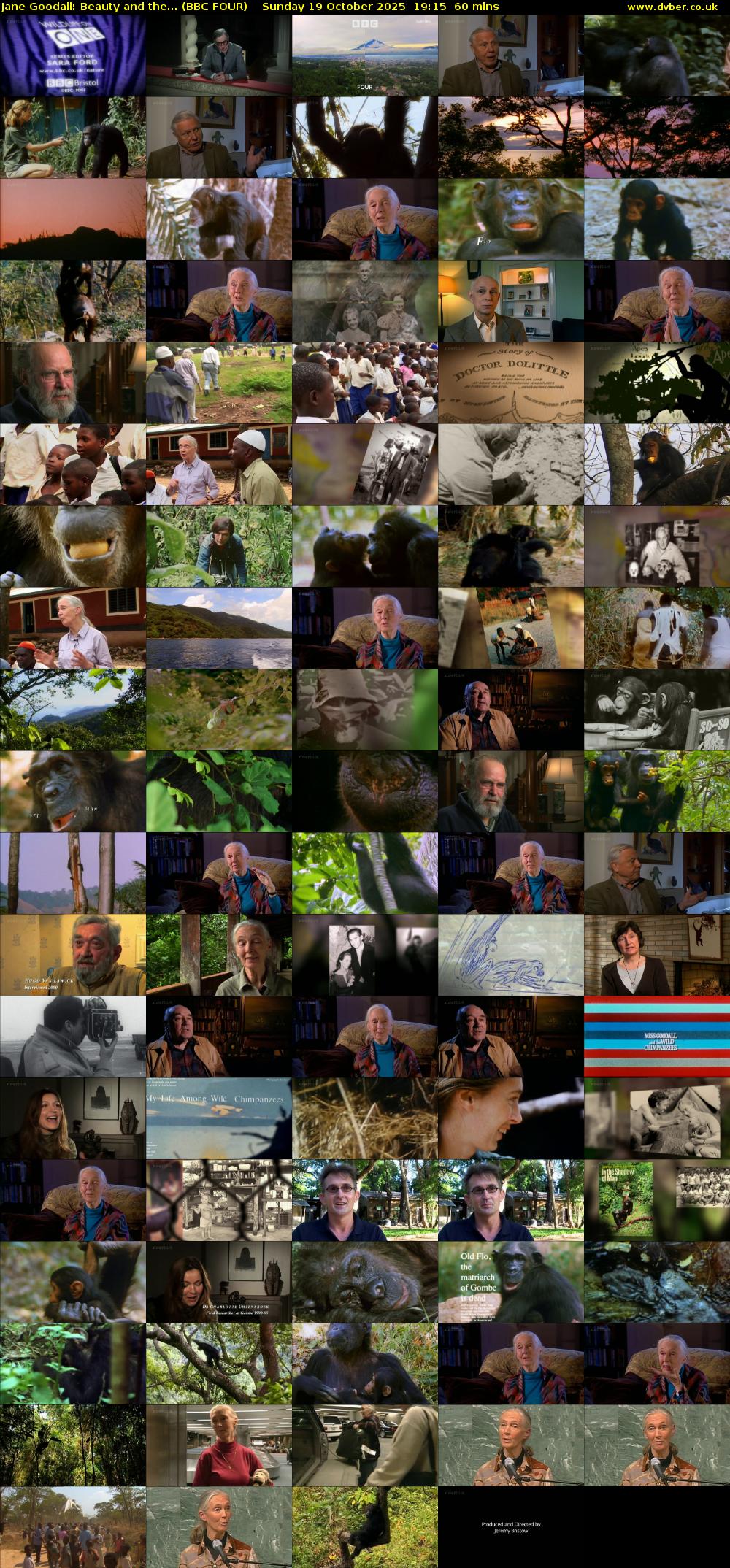 Jane Goodall: Beauty and the... (BBC FOUR) Sunday 19 October 2025 19:15 - 20:15