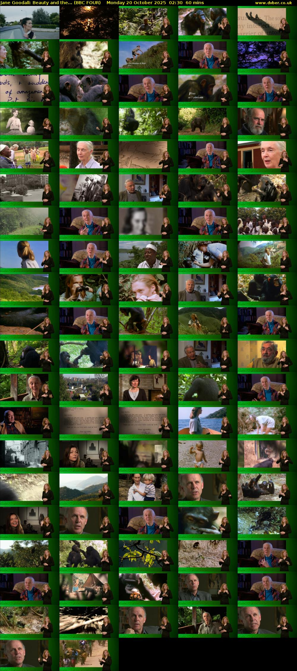 Jane Goodall: Beauty and the... (BBC FOUR) Monday 20 October 2025 02:30 - 03:30