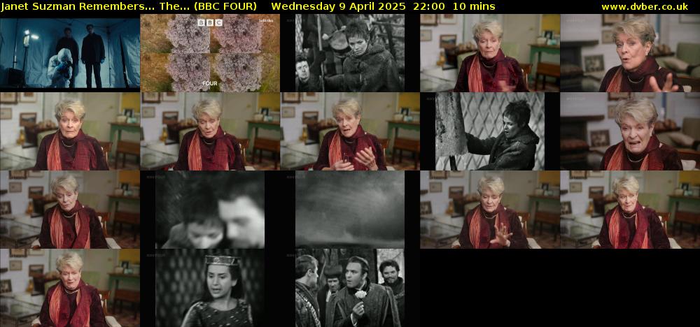 Janet Suzman Remembers... The... (BBC FOUR) Wednesday 9 April 2025 22:00 - 22:10