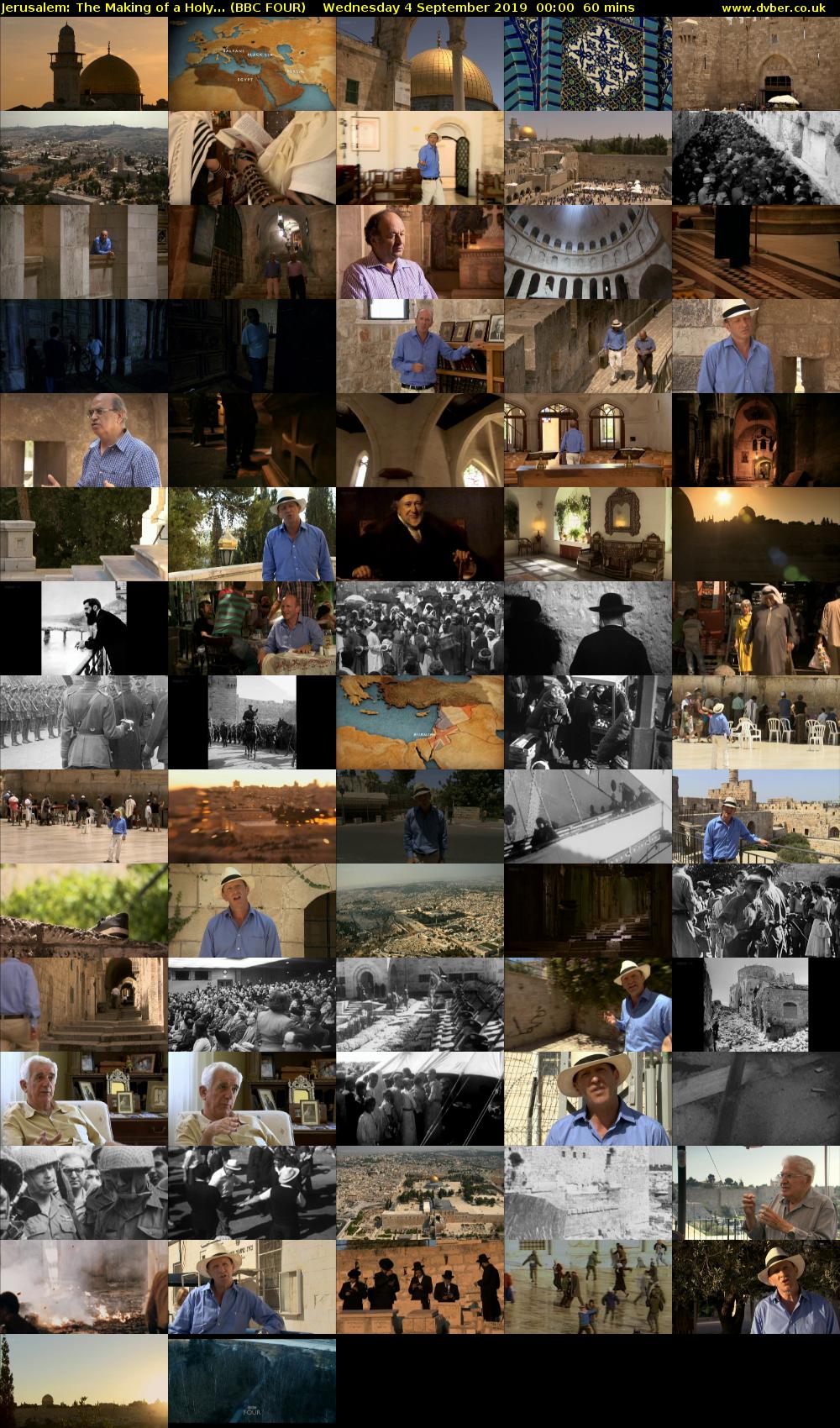 Jerusalem: The Making of a Holy... (BBC FOUR) Wednesday 4 September 2019 00:00 - 01:00