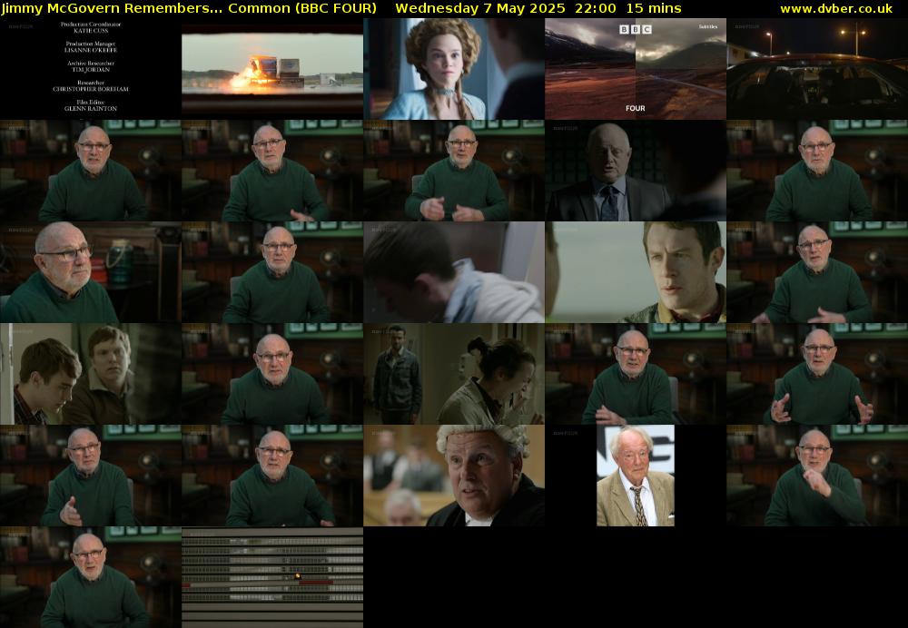 Jimmy McGovern Remembers... Common (BBC FOUR) Wednesday 7 May 2025 22:00 - 22:15