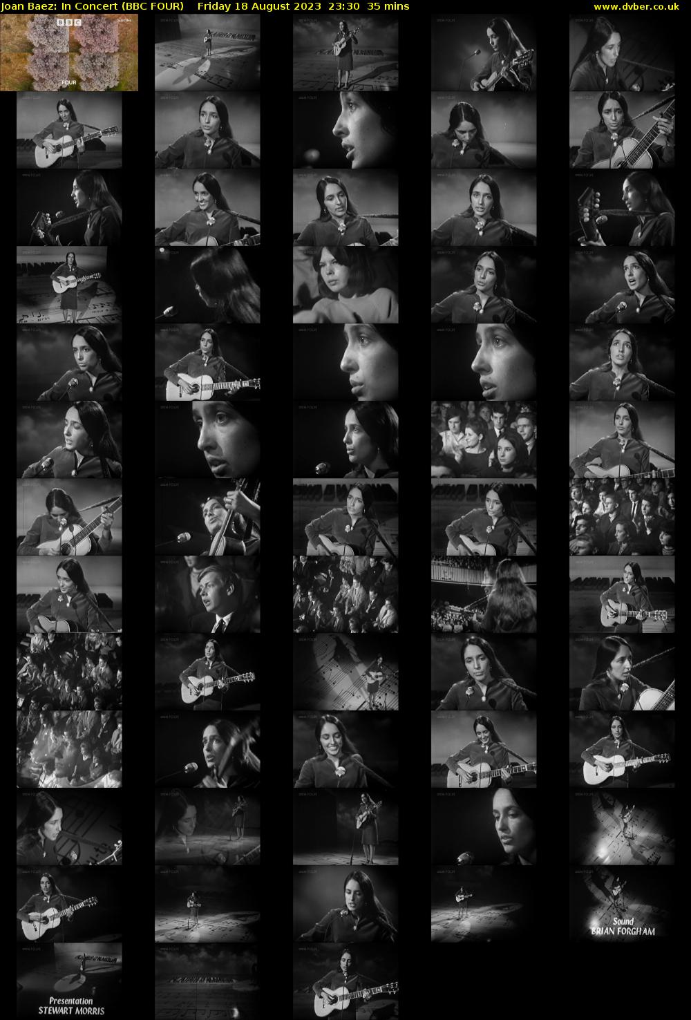Joan Baez: In Concert (BBC FOUR) Friday 18 August 2023 23:30 - 00:05